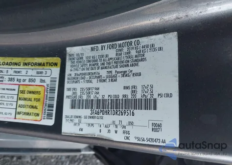 2013 Ford Fusion Se из США, поврежденный, VIN 3FA6P0HR1DR269516